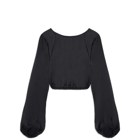 WeWoreWhat Black Balloon Sleeve Blouse - Picture 2 of 6